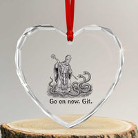 Go On Now Git Funny Saint Patrick Banishing Snakes Heart Crystal Glass Ornament Irish History Humor St Patricks Day