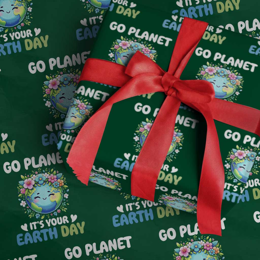Go Planet It's Your Earth Day Wrapping Paper Roll Funny Sarcastic Nature Lover