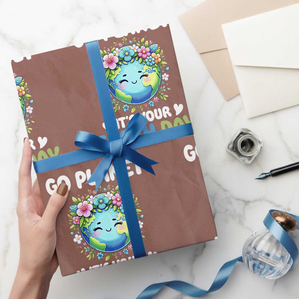 Go Planet It's Your Earth Day Wrapping Paper Roll Funny Sarcastic Nature Lover