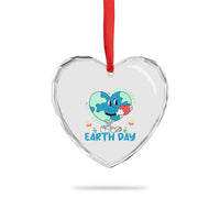 Go Planet It's Your Earth Day Heart Crystal Glass Ornament Cute Nature Lover Heart Earth