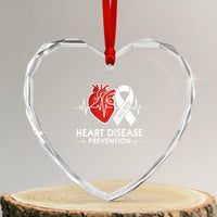 Go Red Heart Disease Prevention Heart Crystal Glass Ornament Heartbeat CHD Wear Red February Month