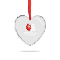 Go Red Heart Disease Prevention Heart Crystal Glass Ornament Heartbeat CHD Wear Red February Month