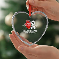 Go Red Heart Disease Prevention Heart Crystal Glass Ornament Heartbeat CHD Wear Red February Month