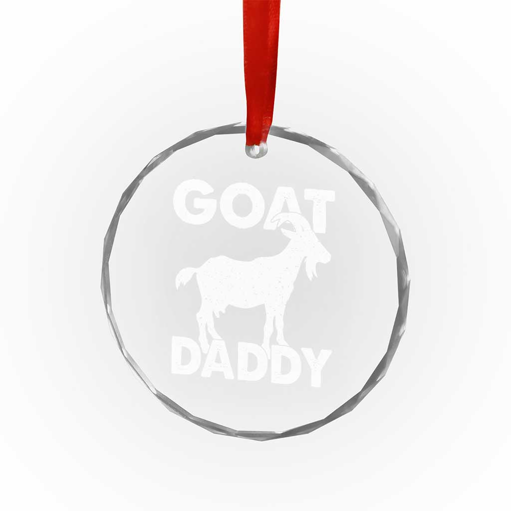 Goat Daddy Crystal Glass Ornament Funny Fathers Day Presents For Goat Dad