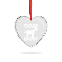 Goat Daddy Heart Crystal Glass Ornament Funny Fathers Day Presents For Goat Dad