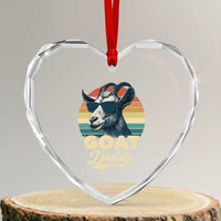 Goat Daddy Heart Crystal Glass Ornament Funny Goat Father Retro Vintage