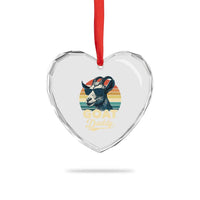 Goat Daddy Heart Crystal Glass Ornament Funny Goat Father Retro Vintage
