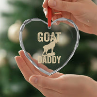 Goat Daddy Heart Crystal Glass Ornament Funny Goat Father Vintage
