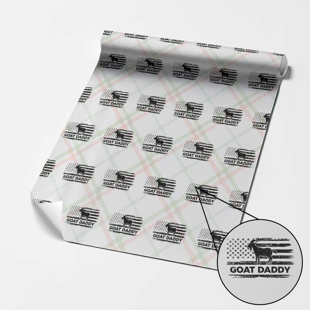 Goat Daddy Wrapping Paper Roll Funny Fathers Day Presents For Goat Dad US Flag