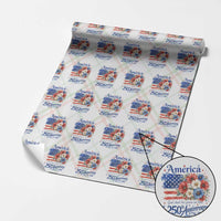 God 250th Anniversary USA Flag Floral Wrapping Paper Roll Patriotic Freedom 4th of July 250 Years America