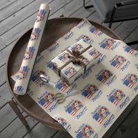 God 250th Anniversary USA Flag Floral Wrapping Paper Roll Patriotic Freedom 4th of July 250 Years America