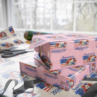 God 250th Anniversary USA Flag Floral Wrapping Paper Roll Patriotic Freedom 4th of July 250 Years America
