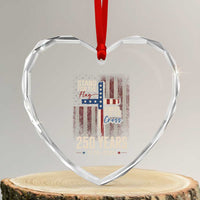 God 250th Anniversary USA Heart Crystal Glass Ornament Stand For The Flag Kneel For The Cross