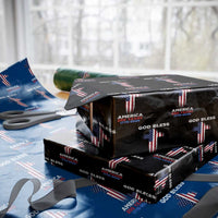 God Bless America 250 Years 1776-2026 Wrapping Paper Roll Christian Cross Flag