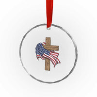 God Bless America 250 Years Crystal Glass Ornament 4th of July Christian Jesus