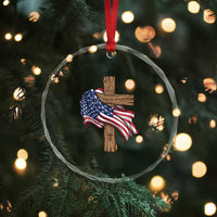 God Bless America 250 Years Crystal Glass Ornament 4th of July Christian Jesus