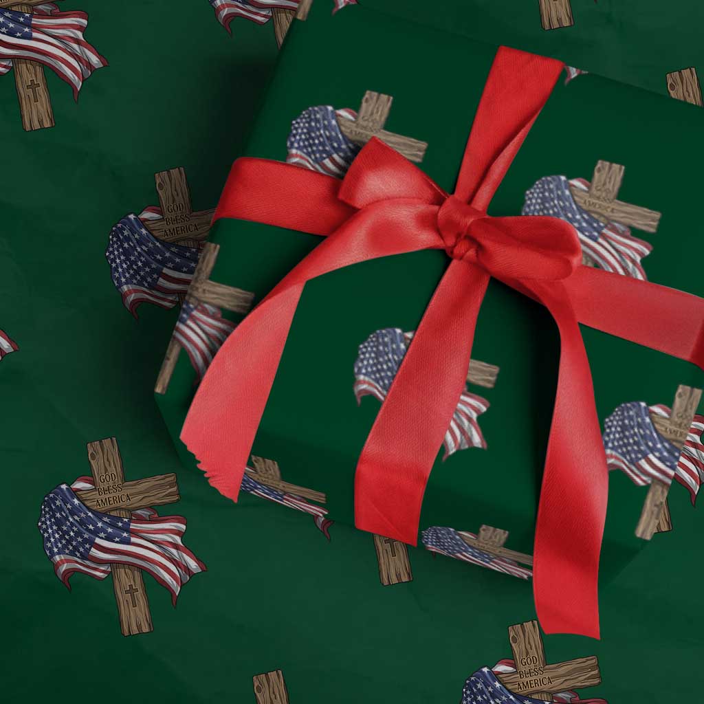 God Bless America 250 Years Wrapping Paper Roll 4th of July Christian Jesus