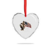 God Bless America 250 Years Of Blessings Heart Crystal Glass Ornament US 250th Anniversary Bald Eagle American Flag