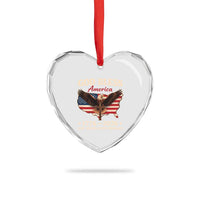 God Bless America 250th Anniversary Heart Crystal Glass Ornament 250 Years USA 4th Of July
