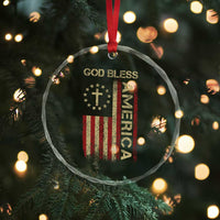 God Bless America Crystal Glass Ornament American Flag 4th Of July Patriotic Christian - Wonder Print Shop
