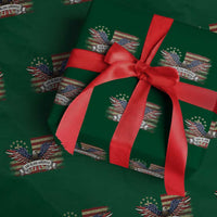 God Bless America Wrapping Paper Roll Vintage Eagle Christian Cross Flag 4th Of July