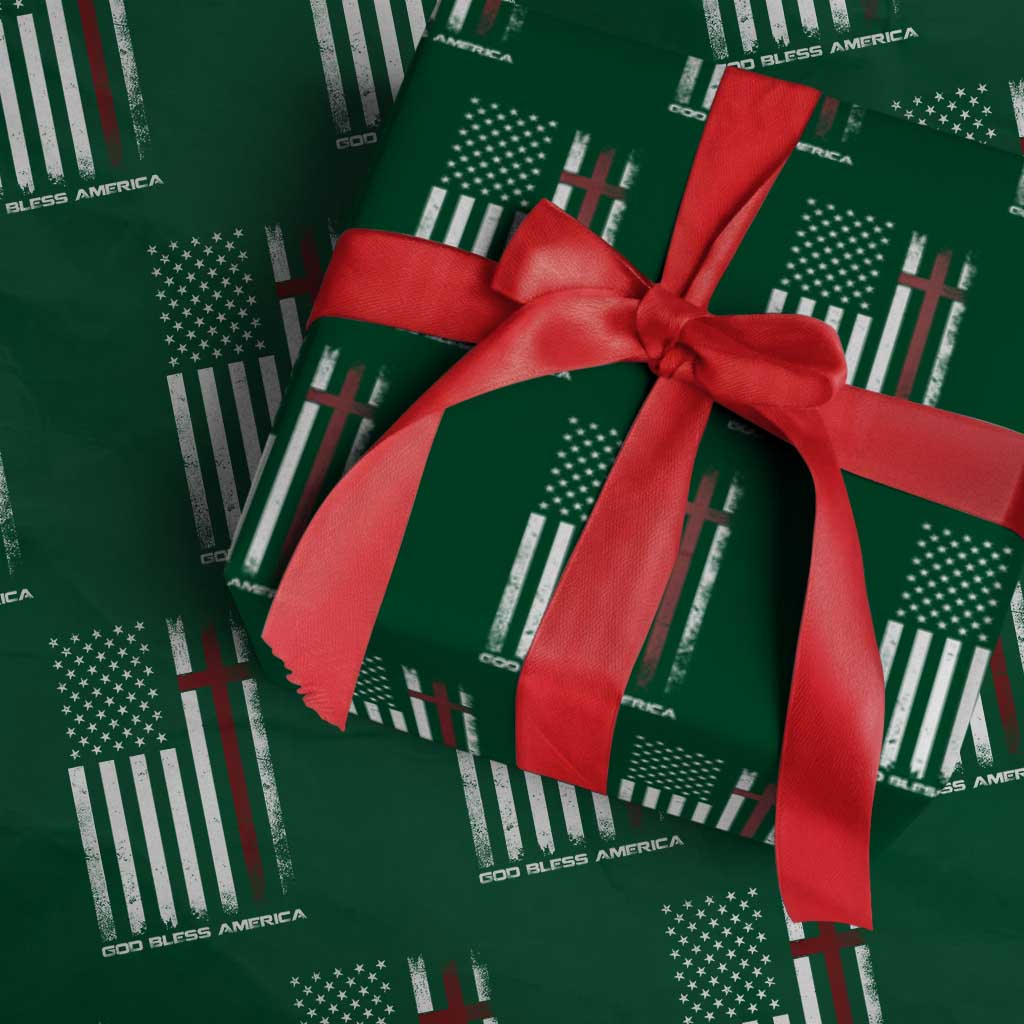 God Bless America Wrapping Paper Roll America Pride USA US Flag Patriotic 4th of July - Wonder Print Shop