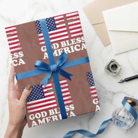 God Bless America Wrapping Paper Roll Cross USA Flag Patriotic 4th of July Christian - Wonder Print Shop