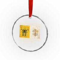 God Bless Pope Leo XIV Crystal Glass Ornament 267th Pope Vatican Flag - Wonder Print Shop