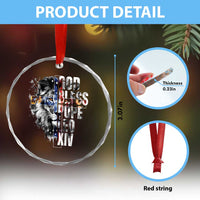 God Bless Pope Leo XIV Crystal Glass Ornament Lion American Flag - Wonder Print Shop