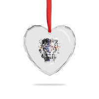 God Bless Pope Leo XIV Heart Crystal Glass Ornament Lion American Flag - Wonder Print Shop