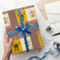God Bless Pope Leo XIV Wrapping Paper Roll 267th Pope Vatican Flag - Wonder Print Shop