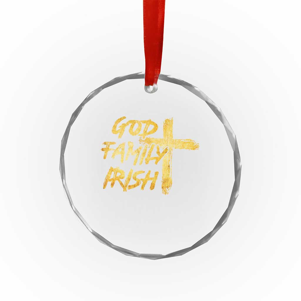 God Family Irish Crystal Glass Ornament Christian Faith Cross Notre Dame Game Day - Wonder Print Shop