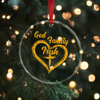 God Family Irish Crystal Glass Ornament Vintage Cross In Heart Christian Notre Dame Game Day - Wonder Print Shop