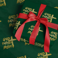 God Family Irish Wrapping Paper Roll Christian Faith Cross Notre Dame Game Day - Wonder Print Shop