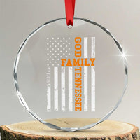 God Family Tennessee Crystal Glass Ornament TN Game Day Christian American Flag