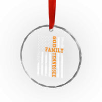 God Family Tennessee Crystal Glass Ornament TN Game Day Christian American Flag