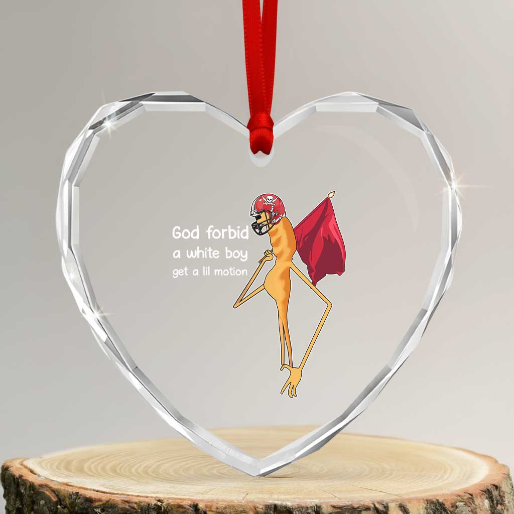 God Forbid A White Boy Get A Lil Motion Heart Crystal Glass Ornament Marcus The Worm Robert Meme Cosplay - Wonder Print Shop