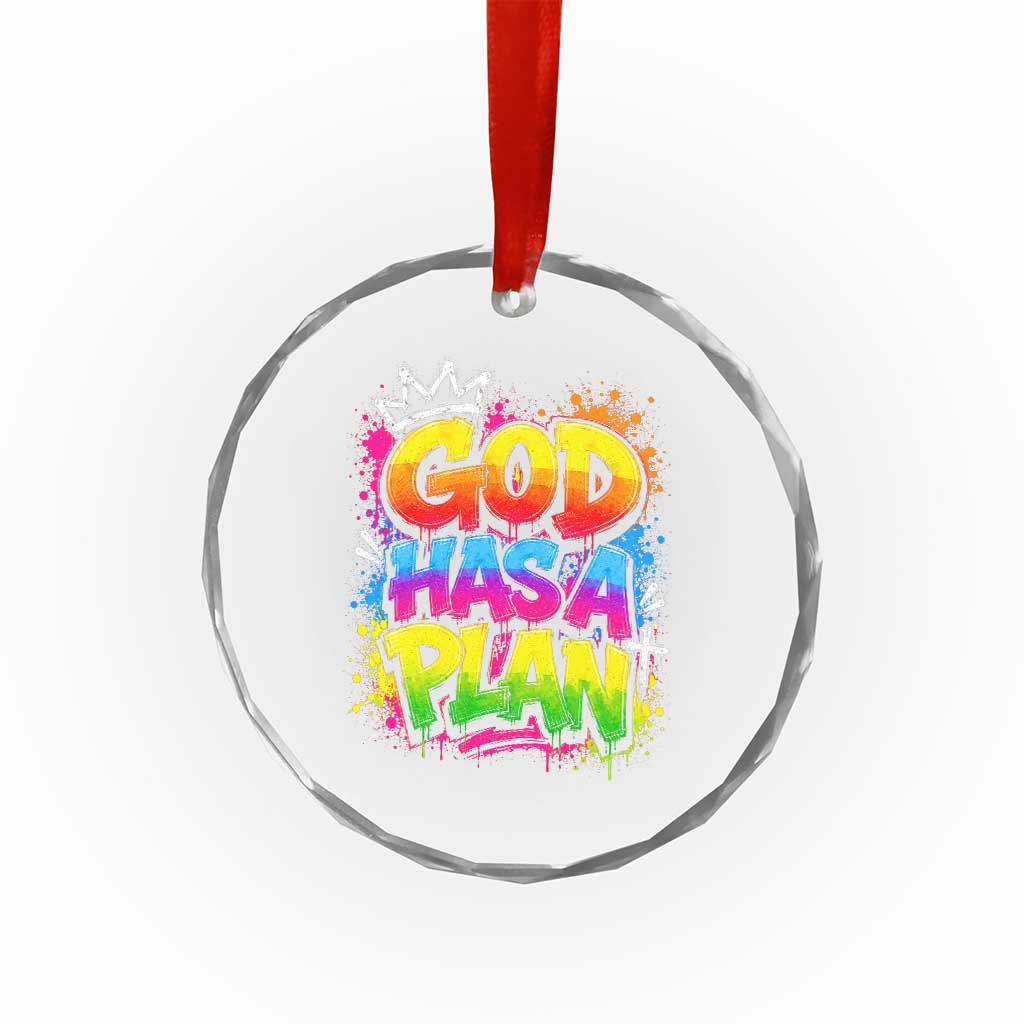God Has A Plan Crystal Glass Ornament Graffiti Rap Christian Faith Graphic