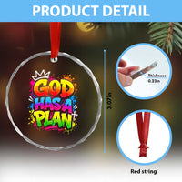 God Has A Plan Crystal Glass Ornament Graffiti Rap Christian Faith Graphic