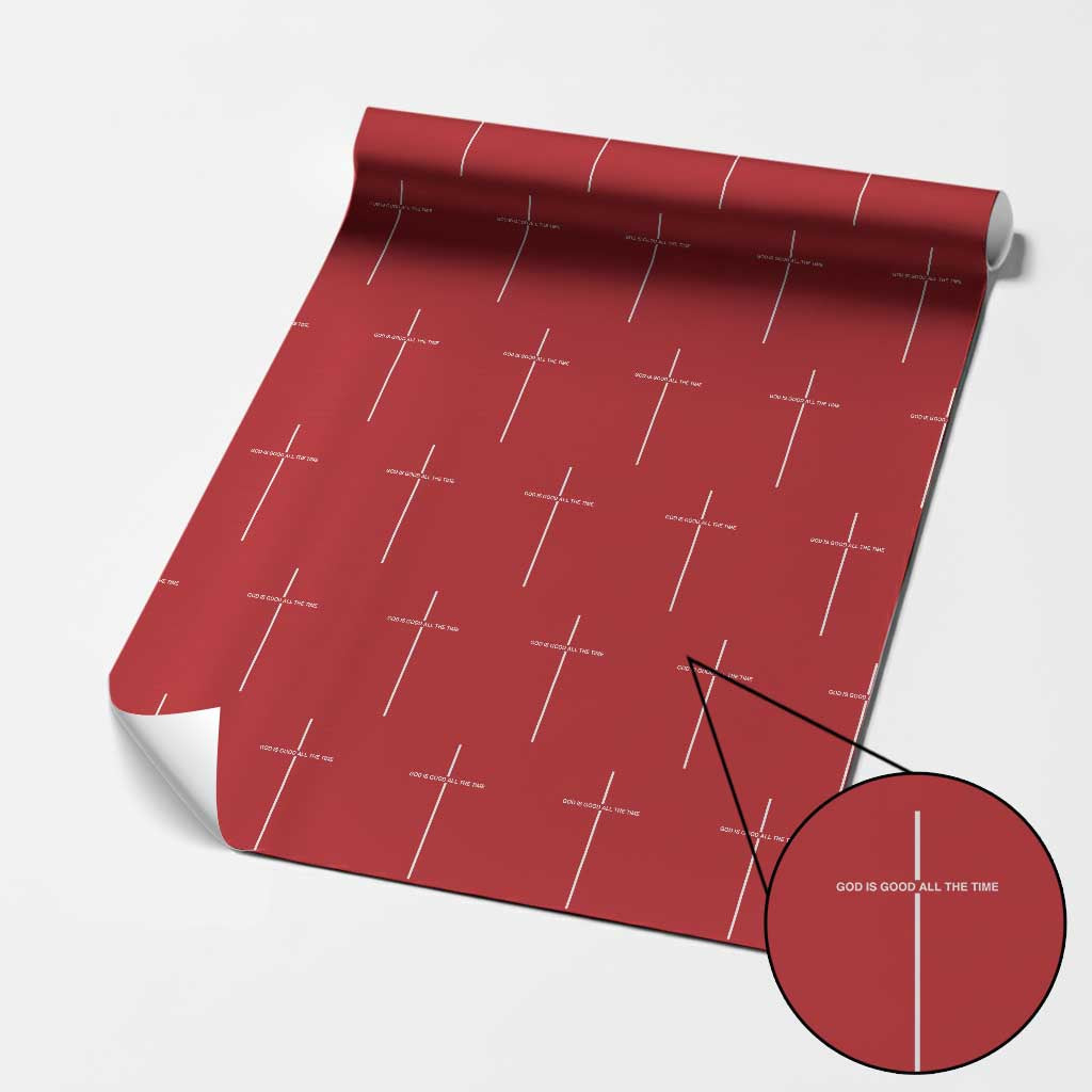 God Is Good All The Time Wrapping Paper Roll Jesus Cross Christian Minimal Religious Faith