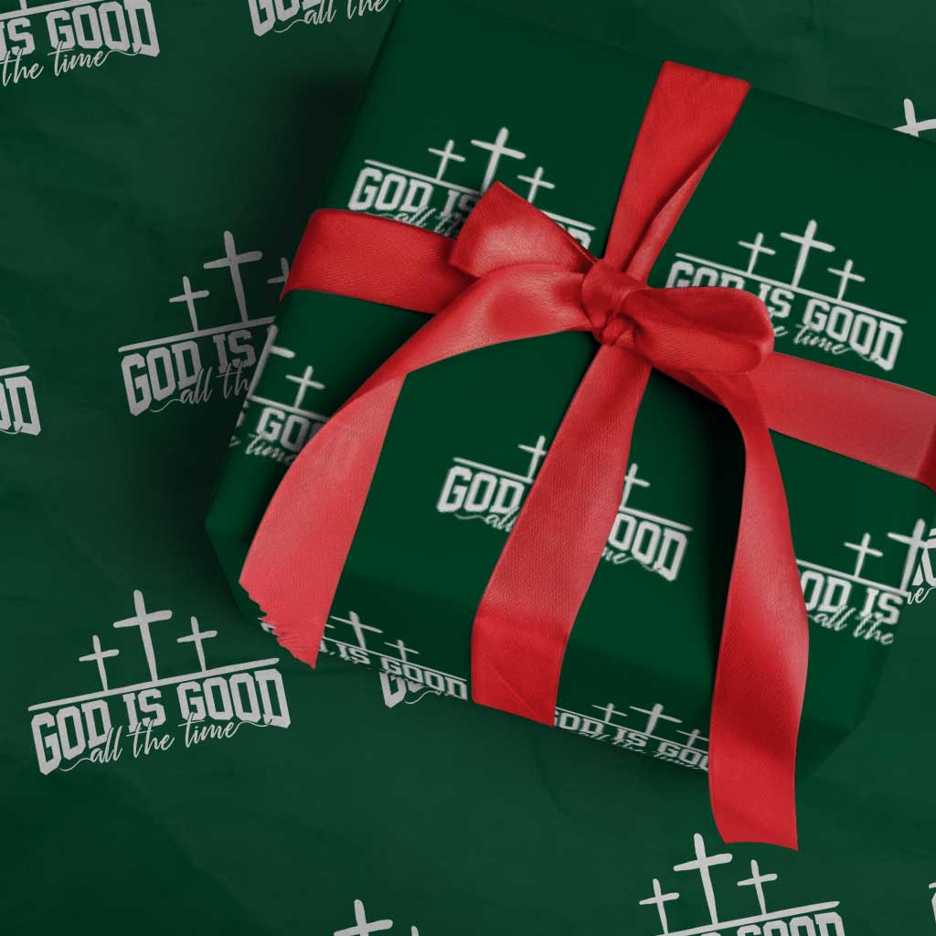 God Is Good Wrapping Paper Roll Jesus Cross Minimal Religious Faith Bible Verse Inspirational