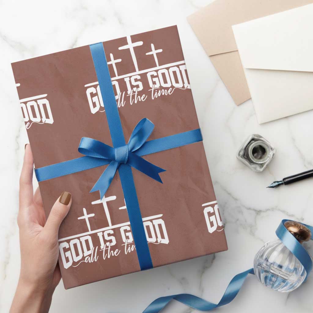 God Is Good Wrapping Paper Roll Jesus Cross Minimal Religious Faith Bible Verse Inspirational