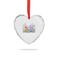 God Is Good Heart Crystal Glass Ornament Wildflower Christian Jesus Graphic Religious Bible Verse