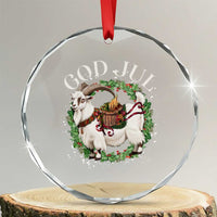 God Jul Crystal Glass Ornament Yule Goat Xmas Wreath Winter Solstice TS11