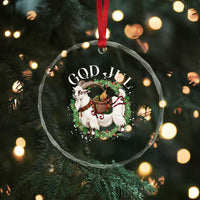 God Jul Crystal Glass Ornament Yule Goat Xmas Wreath Winter Solstice TS11
