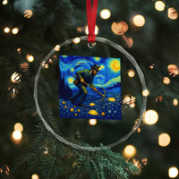 Gold Miner Starry Night Van Gogh Crystal Glass Ornament - Wonder Print Shop