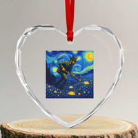 Gold Miner Starry Night Van Gogh Heart Crystal Glass Ornament - Wonder Print Shop