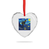 Gold Miner Starry Night Van Gogh Heart Crystal Glass Ornament - Wonder Print Shop