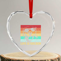 Golden Retriever Dog Heart Crystal Glass Ornament Life is Golden Retro Vintage - Wonder Print Shop