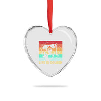 Golden Retriever Dog Heart Crystal Glass Ornament Life is Golden Retro Vintage - Wonder Print Shop
